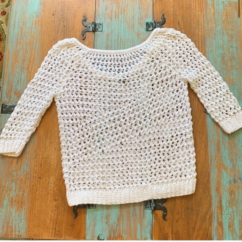 Theory White Knit Sweater Medium